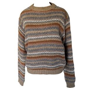Anthropologie Elsamanda Italy Wool Blend Chunky Knit Sweater - Brown/Tan - M